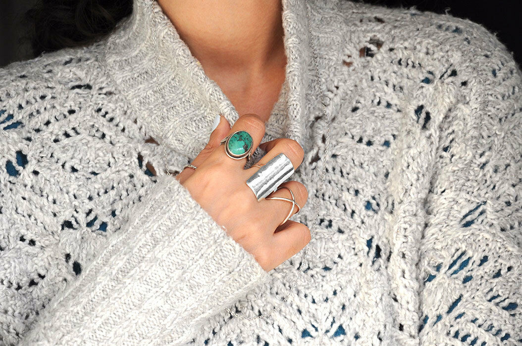 Vintage Silver Wide Band Statement Large Ring Sz. 7