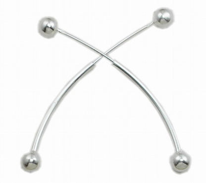 Sterling Silver Large Barbell Earrings