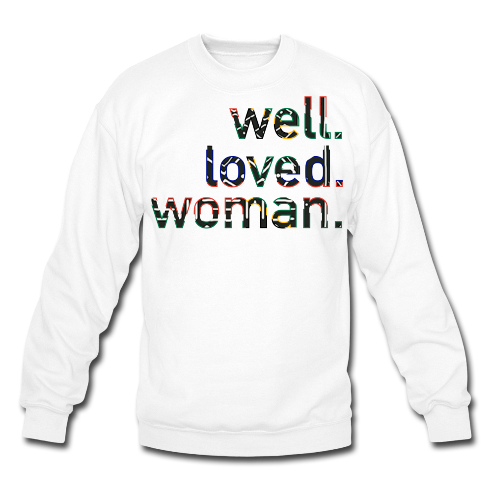 Well Loved Woman Crewneck Sweatshirt - white