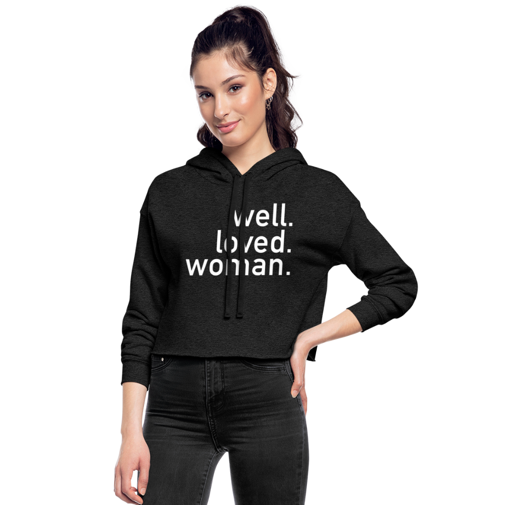 Gray Well Loved Woman Cropped Hoodie - deep heather