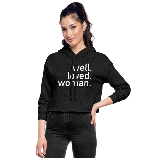 Gray Well Loved Woman Cropped Hoodie - deep heather