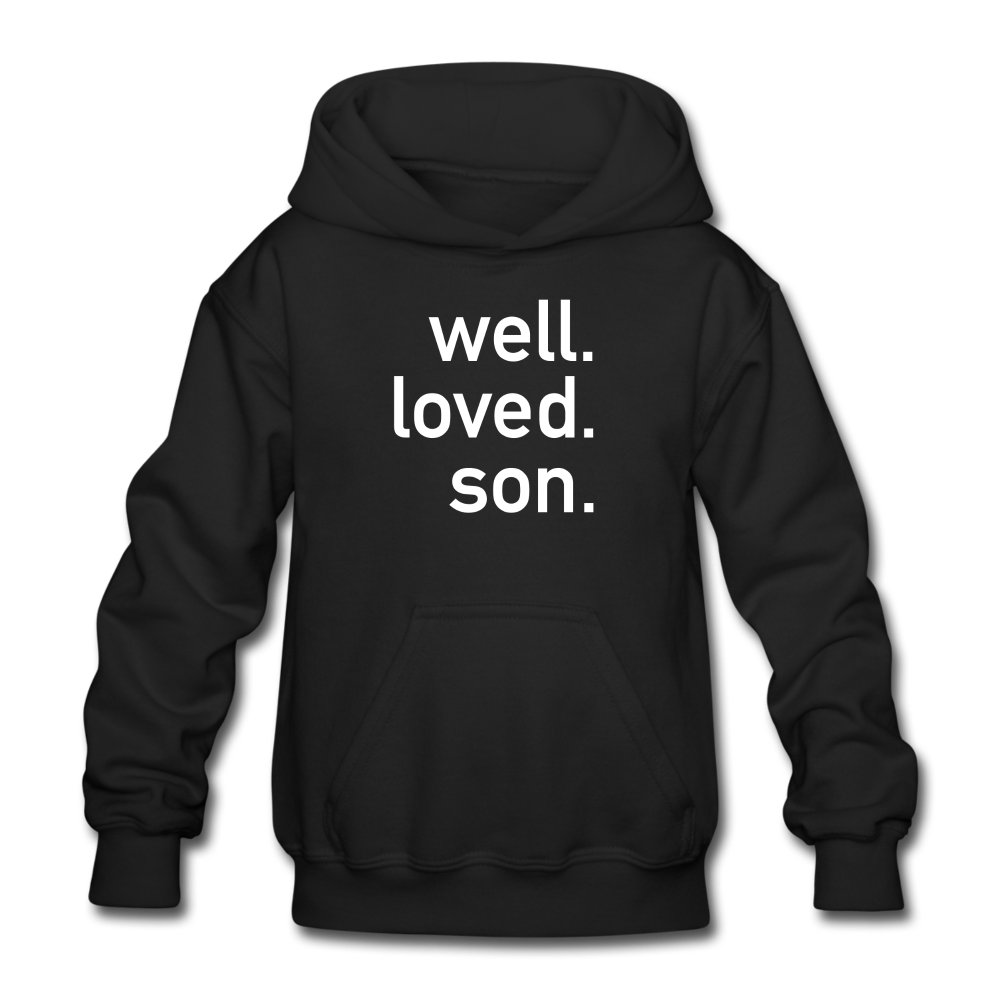 Well Loved Son Heavy Blend Youth Hoodie - black