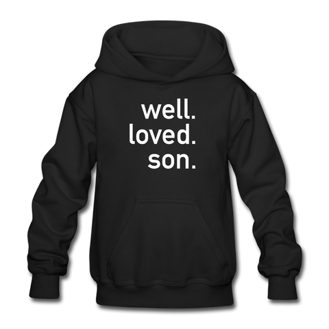 Well Loved Son Heavy Blend Youth Hoodie - black
