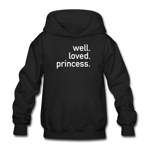 Well Loved Princess Heavy Blend Youth Hoodie - black