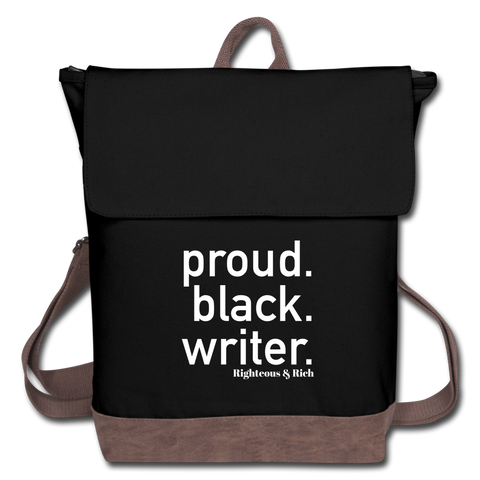 Proud Black Writer Canvas Backpack - black/brown