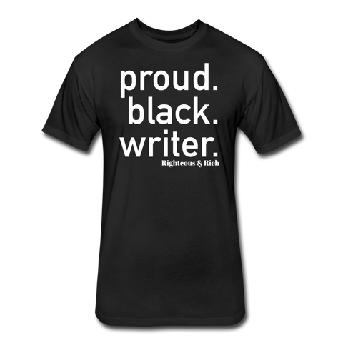 Proud Black Writer Unisex Fitted Cotton/Poly T-Shirt - black