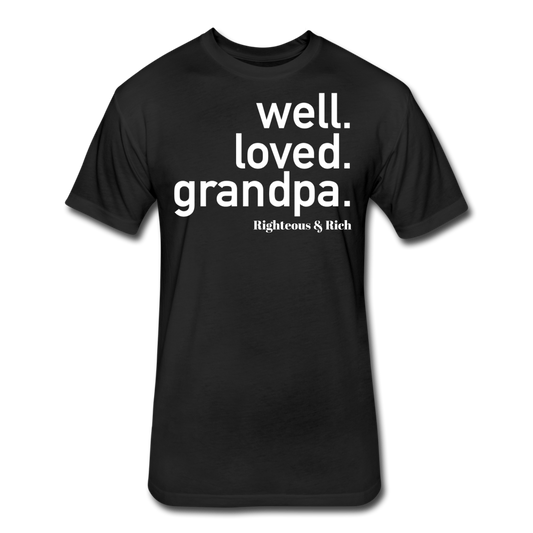 Well Loved Grandpa Fitted Cotton/Poly T-Shirt - black