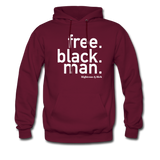 Free Black Man Hoodie - burgundy