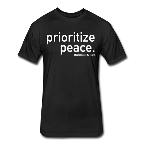 Prioritize Peace Unisex Fitted Cotton/Poly T-Shirt - black
