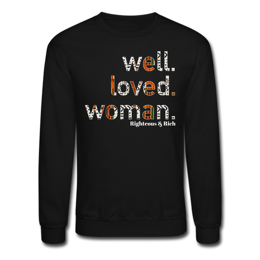 Well Loved Woman Crewneck Sweatshirt - black