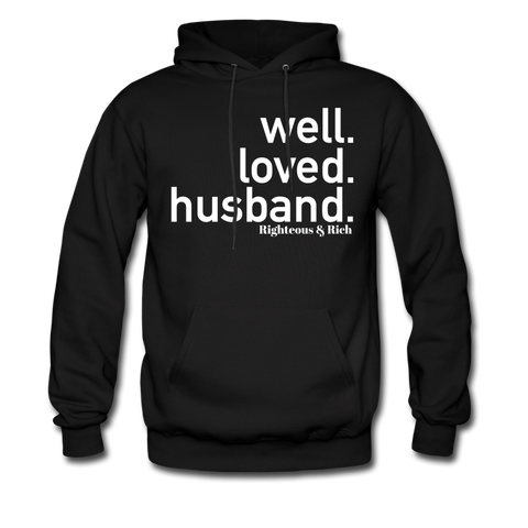 Well Loved Husband Hoodie - black