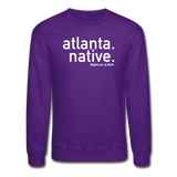 Atlanta Native Crewneck Sweatshirt(smaller graphic) - purple