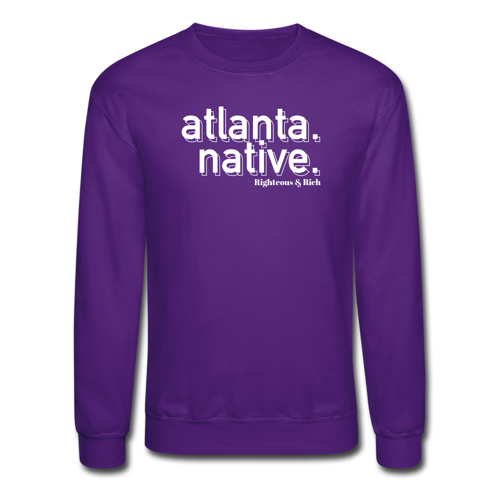 3D Atlanta Native Crewneck Sweatshirt(smaller graphic) - purple