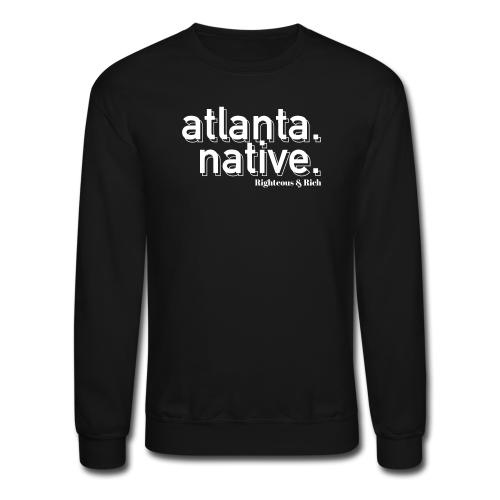 3D Atlanta Native Crewneck Sweatshirt(smaller graphic) - black