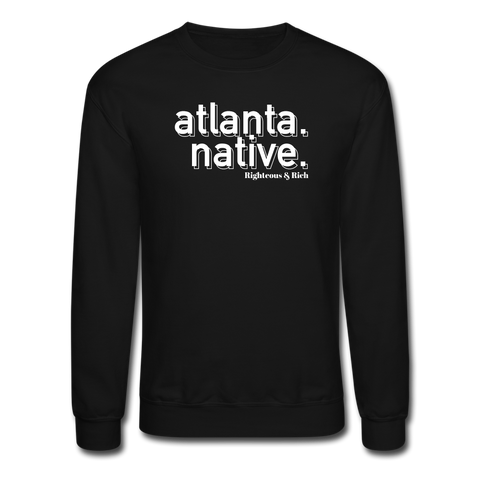 3D Atlanta Native Crewneck Sweatshirt(smaller graphic) - black