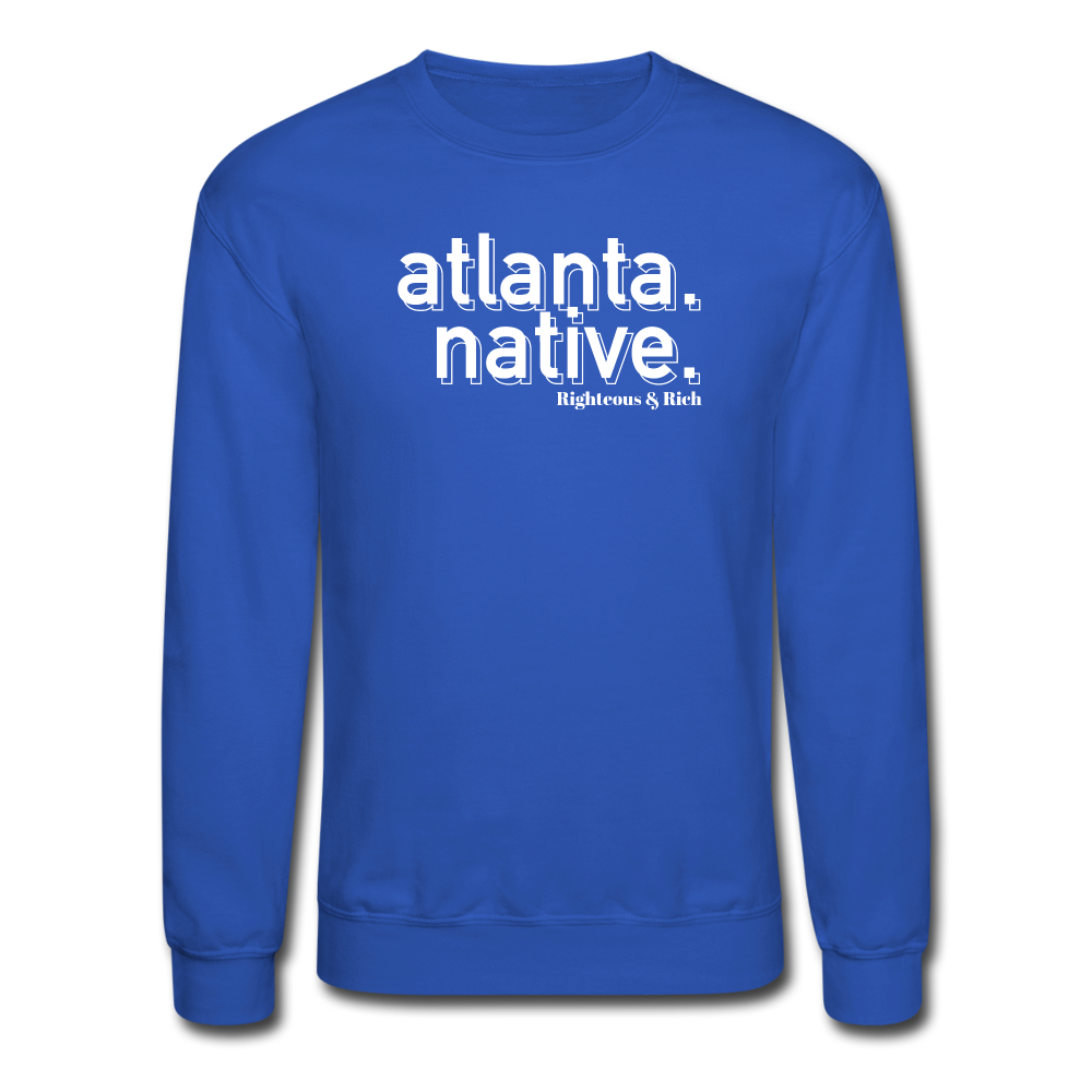 3D Atlanta Native Crewneck Sweatshirt(smaller graphic) - royal blue