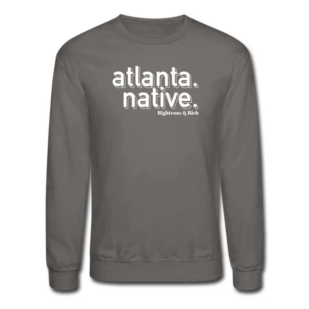 3D Atlanta Native Crewneck Sweatshirt(smaller graphic) - asphalt gray