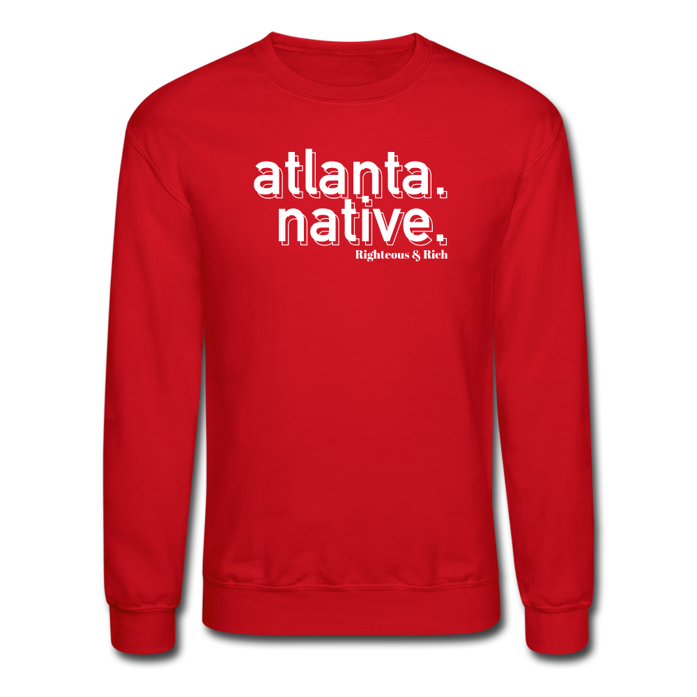 3D Atlanta Native Crewneck Sweatshirt(smaller graphic) - red
