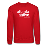 3D Atlanta Native Crewneck Sweatshirt(smaller graphic) - red
