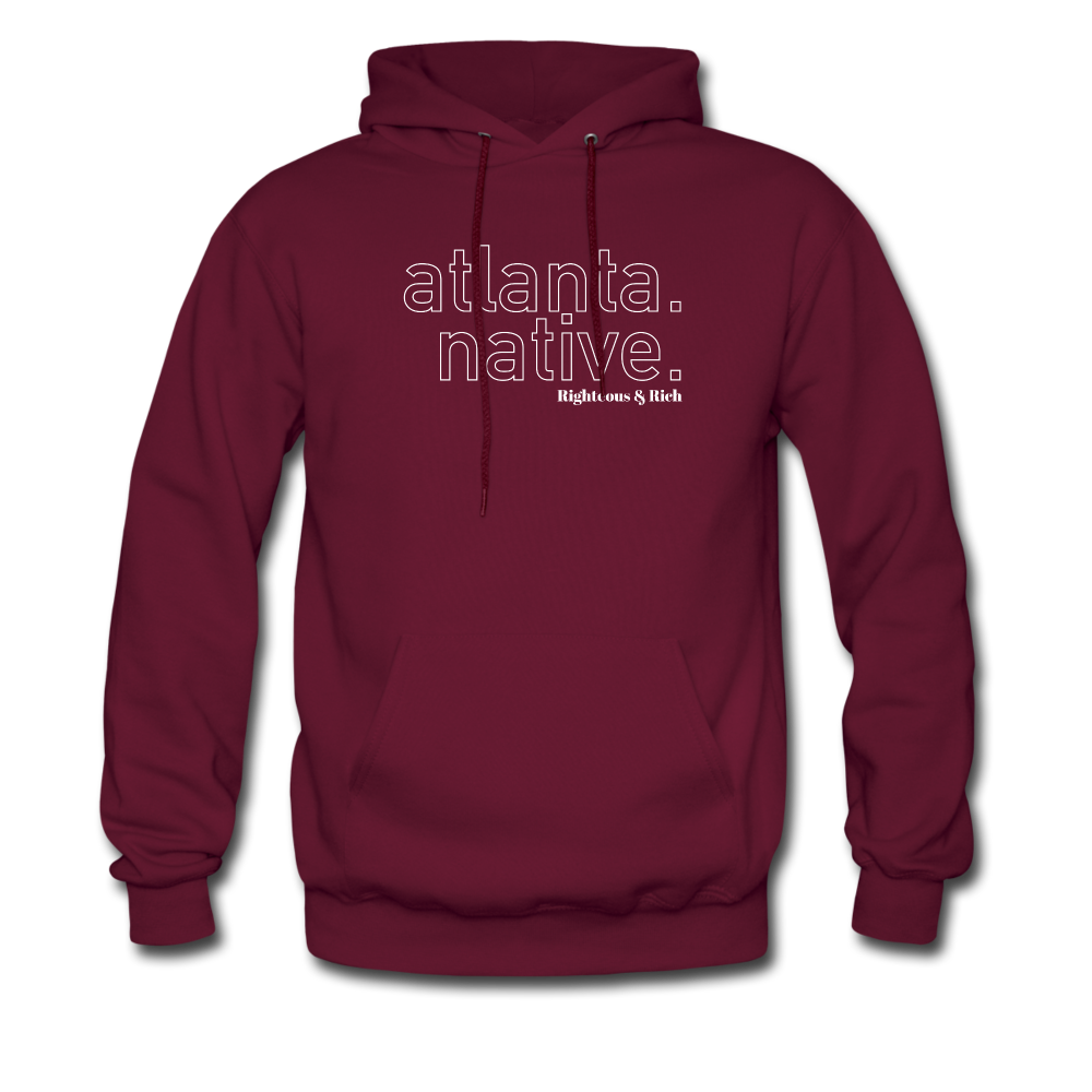 Atlanta Native Hoodie UNISEX(smaller graphic) - burgundy