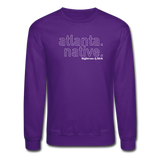 Atlanta Native Crewneck Sweatshirt(smaller graphic) - purple