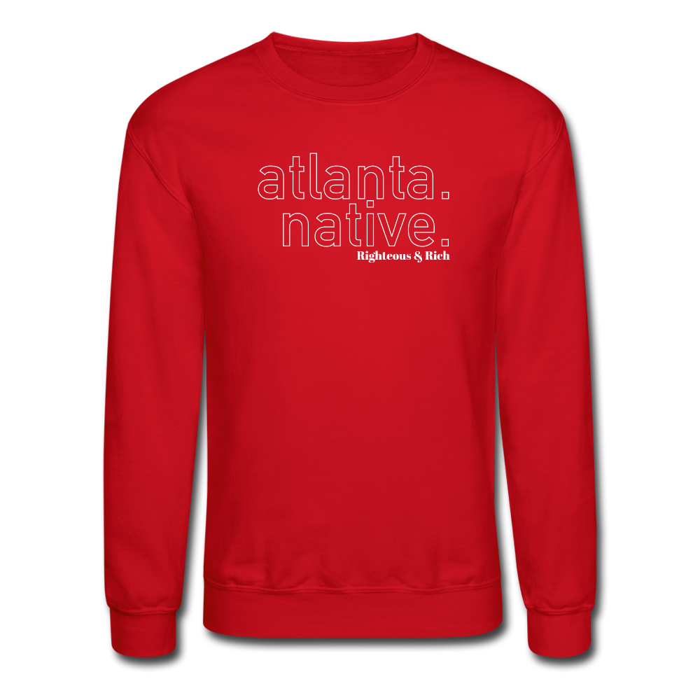 Atlanta Native Crewneck Sweatshirt(smaller graphic) - red