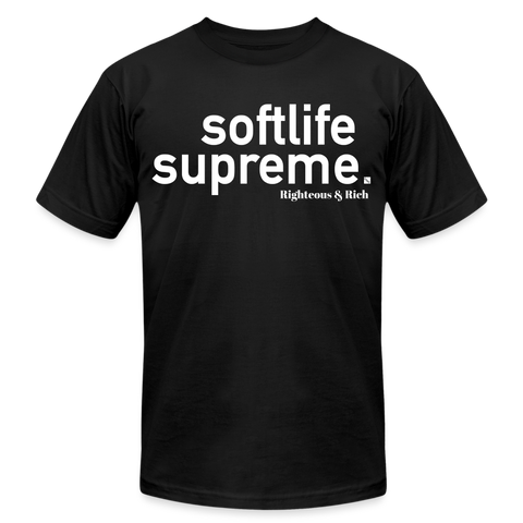 Softlife Supreme Unisex Jersey T-Shirt by Bella + Canvas - black